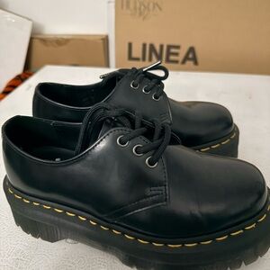 Dr. Martens Black Leather Women's Oxfords